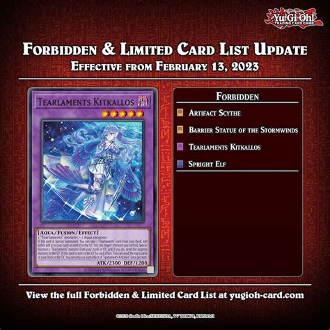 yugioh banned list 2023.